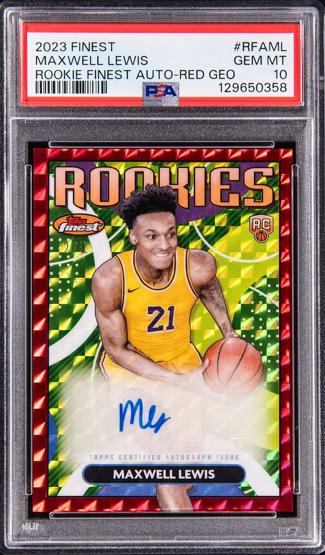 2023-24 Topps Finest Maxwell Lewis Finest Autograph Red Geometric #RFAML card image