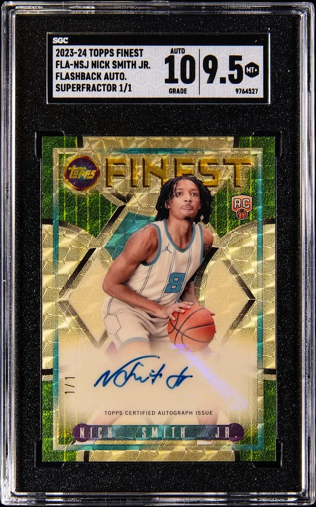 2023-24 Topps Finest Nick Smith Jr. Flashback Autograph Superfractor #FLA-NSJ card image
