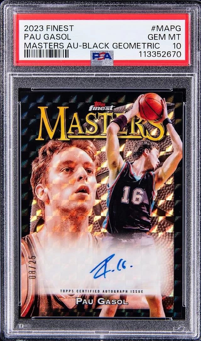 2023-24 Topps Finest Pau Gasol Masters Autograph Black Geometric #MA-PG card image
