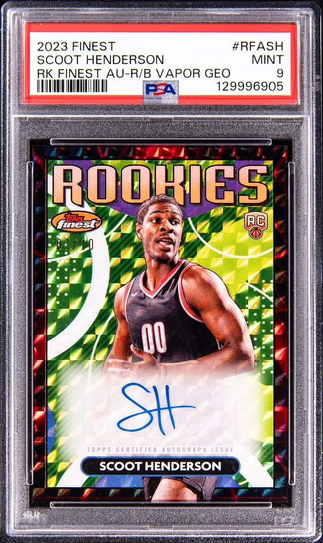 2023-24 Topps Finest Scoot Henderson Finest Autographs Red & Black Vapor Geometric #RFA-SH card image