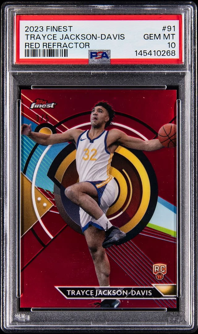2023-24 Topps Finest Trayce Jackson-Davis Red Refractor #91 card image