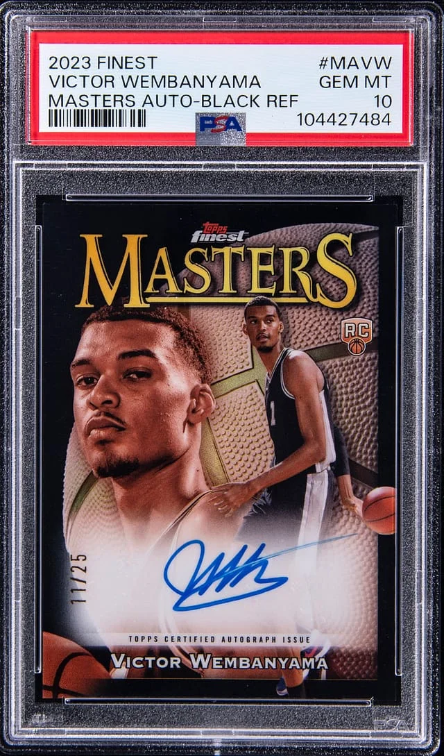 2023-24 Topps Finest Victor Wembanyama Masters Autographs Black Refractor #MA-VW card image