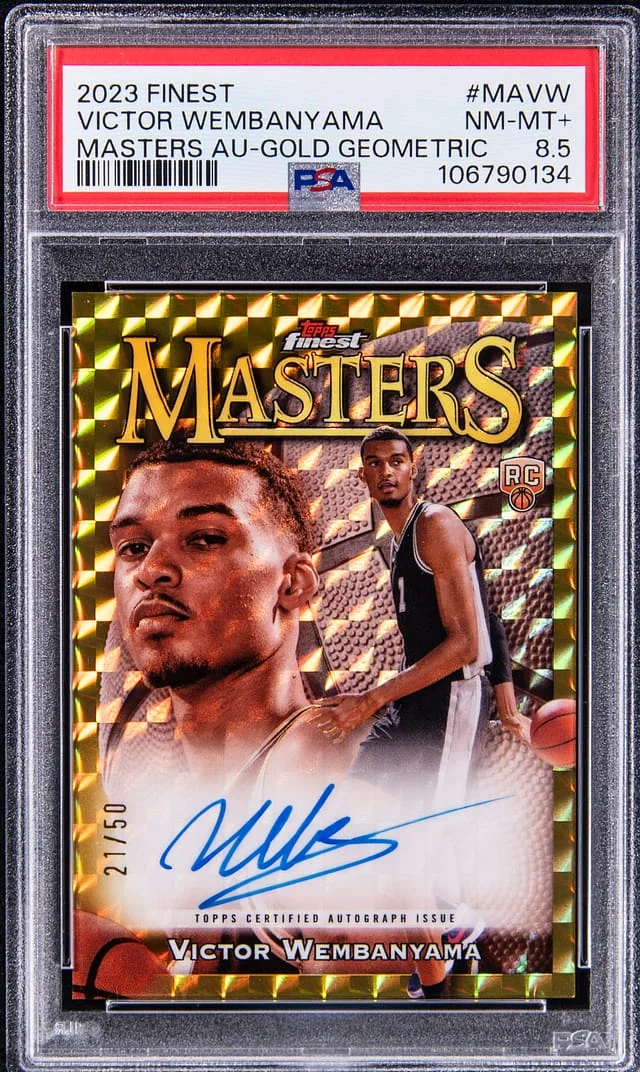 2023-24 Topps Finest Victor Wembanyama Master Autograph Gold Geometric #MAVW card image