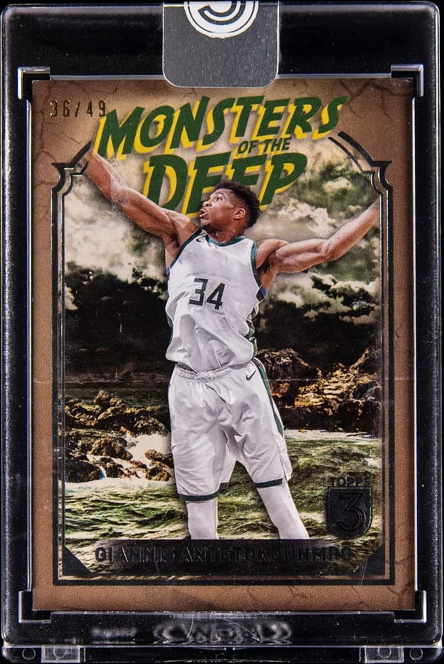 2023-24 Topps Giannis Antetokounmpo - Topps Encased 3 Monsters of the Deep #MD-4 card image