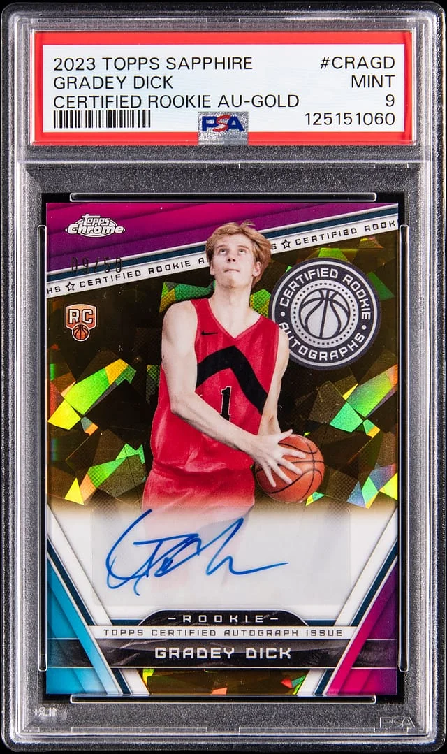 2023-24 Topps Gradey Dick Sapphire Certified Autograph Gold #CRA-GD card image