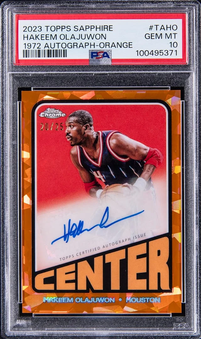 2023-24 Topps Hakeem Olajuwon Sapphire 1972 Autograph-Orange #TAHO card image