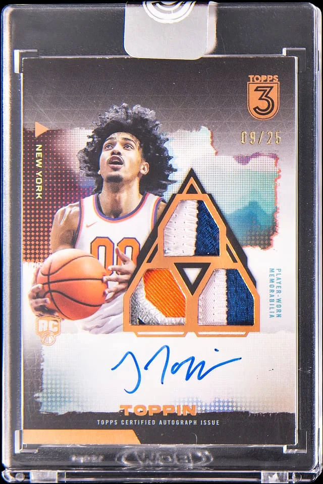 2023-24 Topps Jacob Toppin 3 3 Patch Autographs Vertical #126 card image