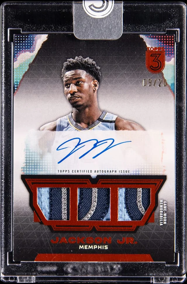 2023-24 Topps Jaren Jackson Jr. 3 Triple Relic Autographs Bronze #TRA-JJJ card image