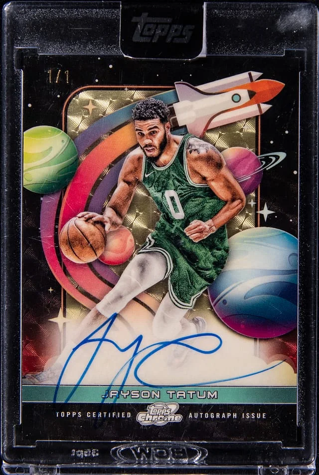 2023-24 Topps Jayson Tatum Cosmic Chrome First Flight Signatures SuperFractor #FFS-JT card image