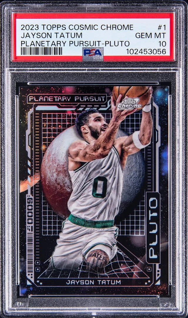 2023-24 Topps Jayson Tatum Cosmic Chrome Planetary Pursuit Pluto #PPP-1 card image