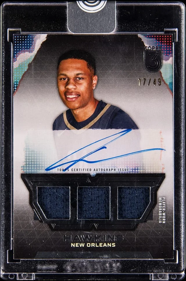 2023-24 Topps Jordan Hawkins 3 Triple Relic Autographs #TRA-JH card image