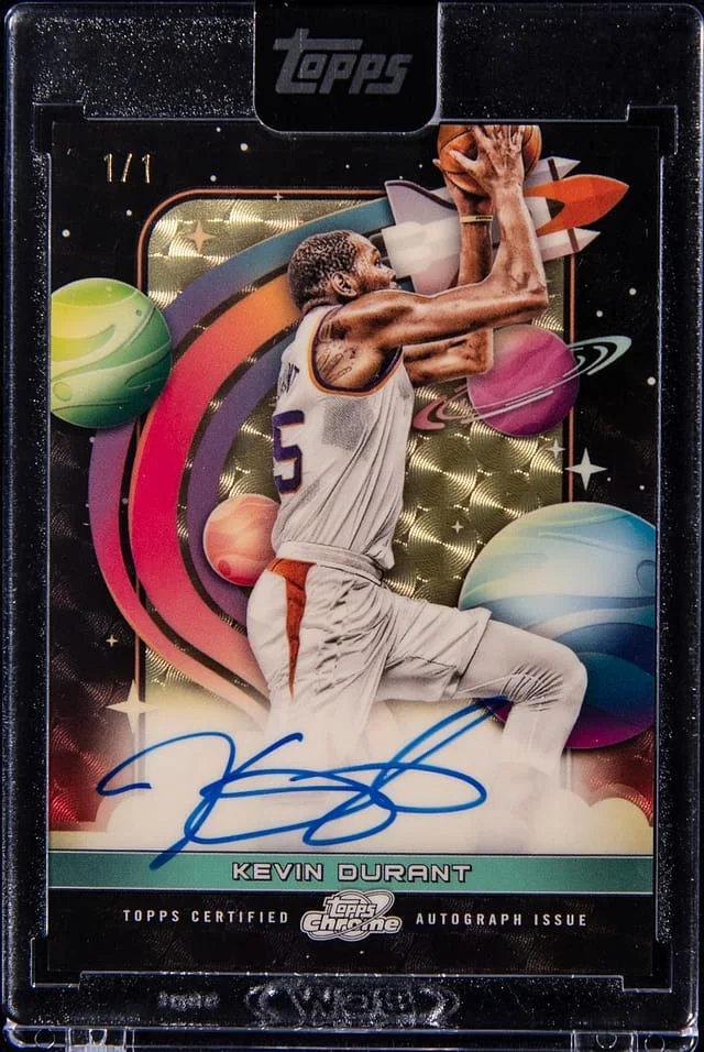 2023-24 Topps Kevin Durant Cosmic Chrome First Flight Signatures SuperFractor #FFS-KD card image