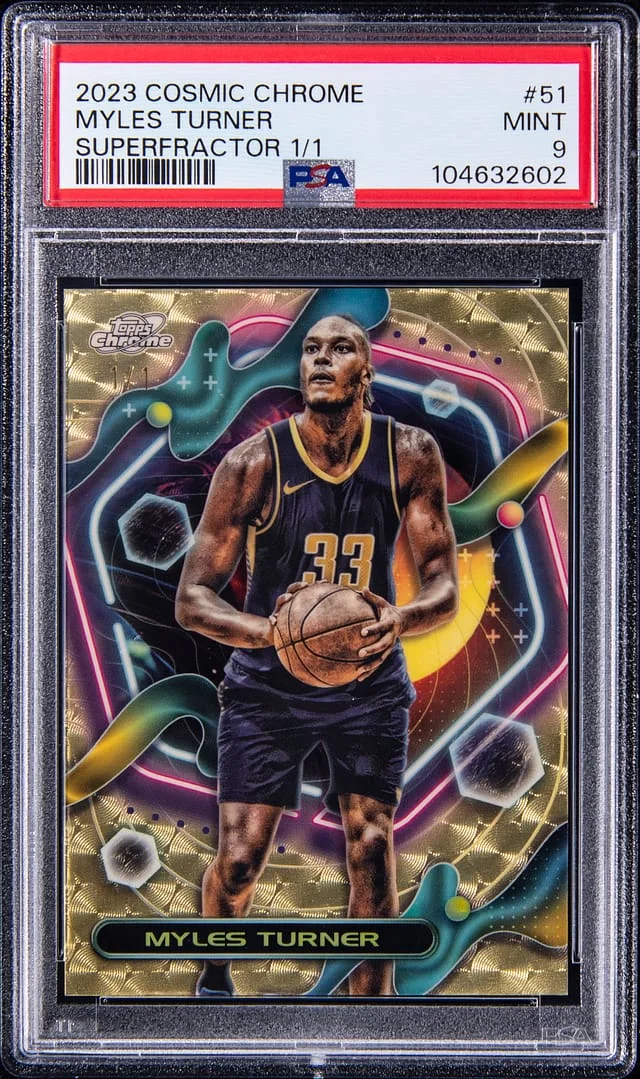 2023-24 Topps Myles Turner Cosmic Chrome SuperFractor #51 card image