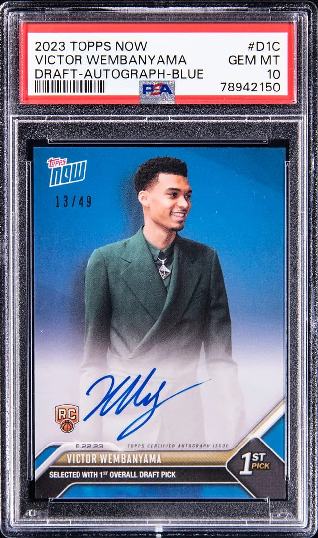 2023-24 Topps Now Victor Wembanyama Draft Autograph Blue #D-1C card image