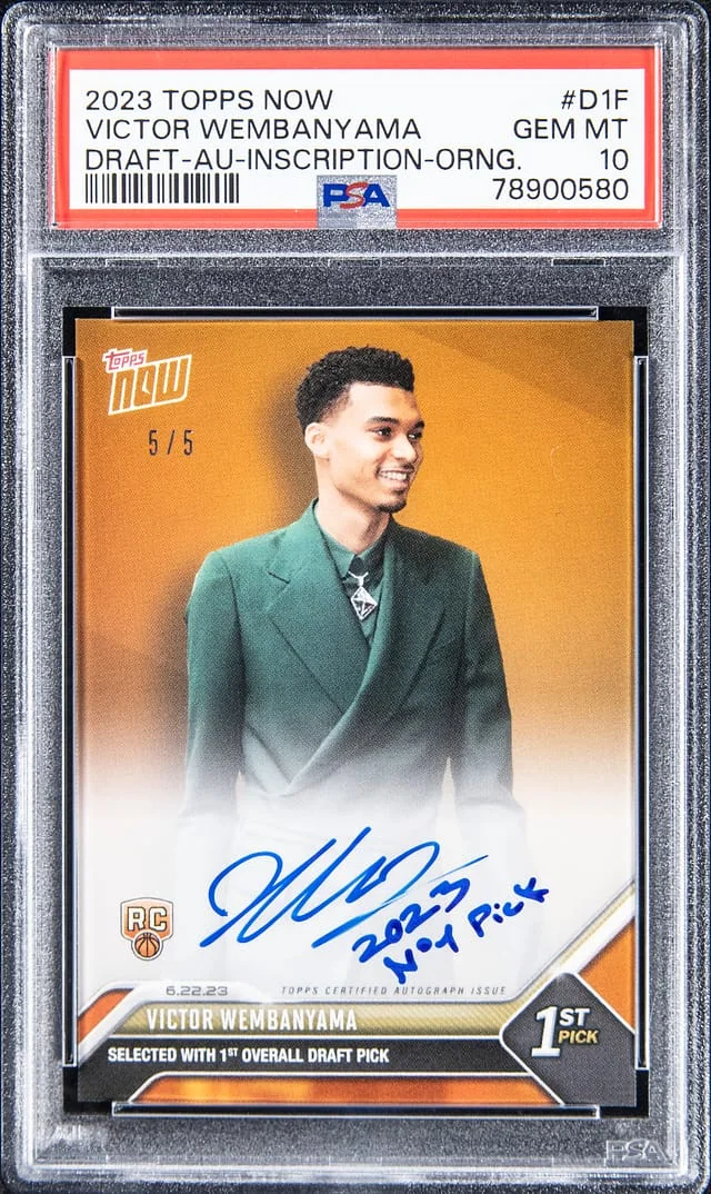 2023-24 Topps Now Victor Wembanyama Draft Autograph Inscription Orange #D-1F card image