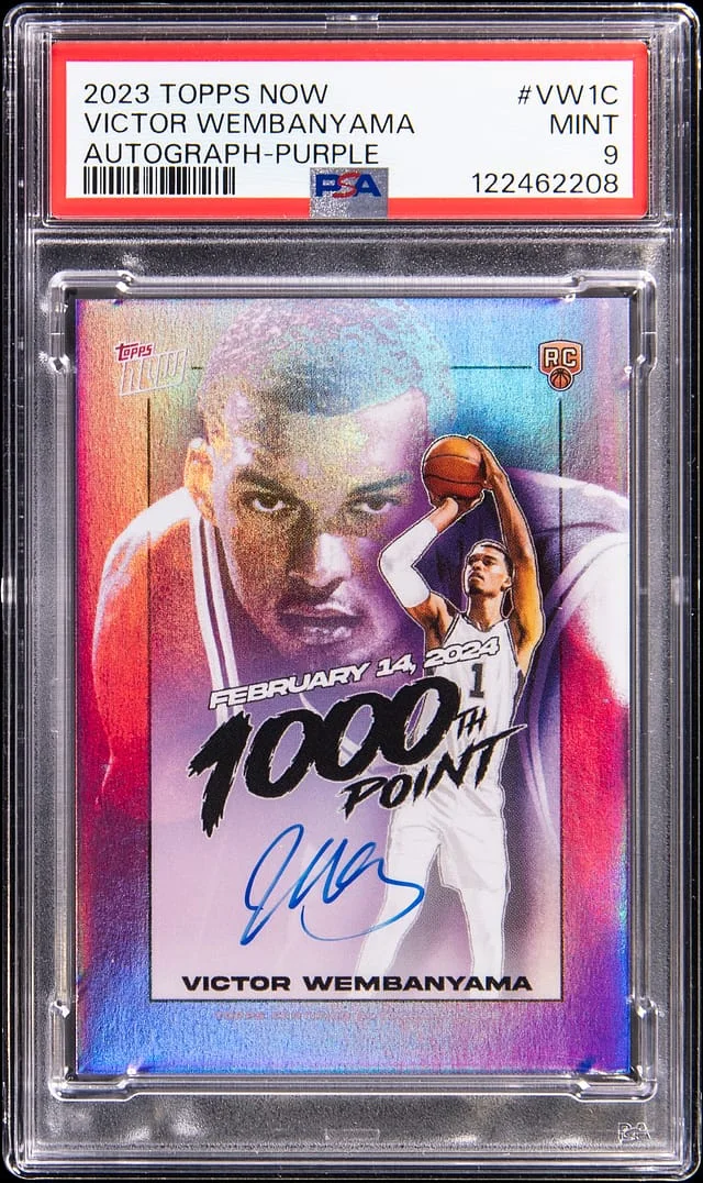 2023-24 Topps Now Victor Wembanyama Autograph Purple #VW-1C card image