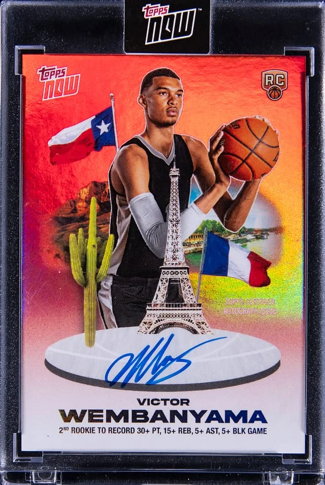 2023-24 Topps Now Victor Wembanyama Autographs Red #VW-4C card image