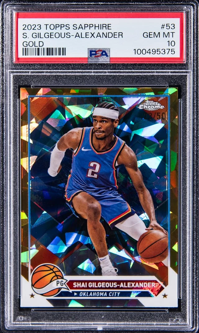2023-24 Topps Shai Gilgeous-Alexander Sapphire Gold #52 card image