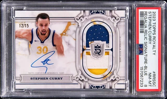 2023-24 Topps Stephen Curry Royalty Collection Regalia Relic Signatures Blue #RRS-SC card image