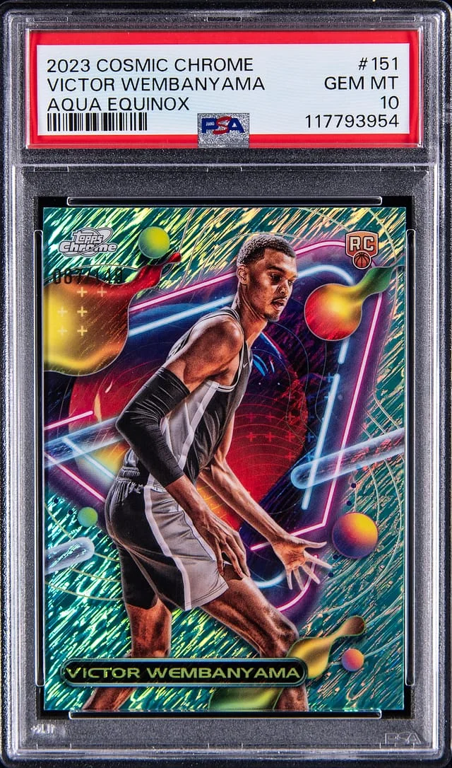 2023-24 Topps Victor Wembanyama Cosmic Chrome Aqua Equinox #151 card image