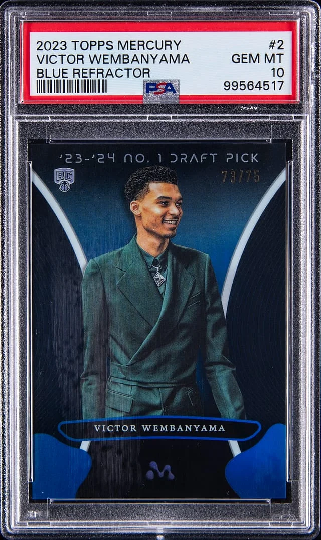 2023-24 Topps Victor Wembanyama Mercury Blue Refractor #2 card image