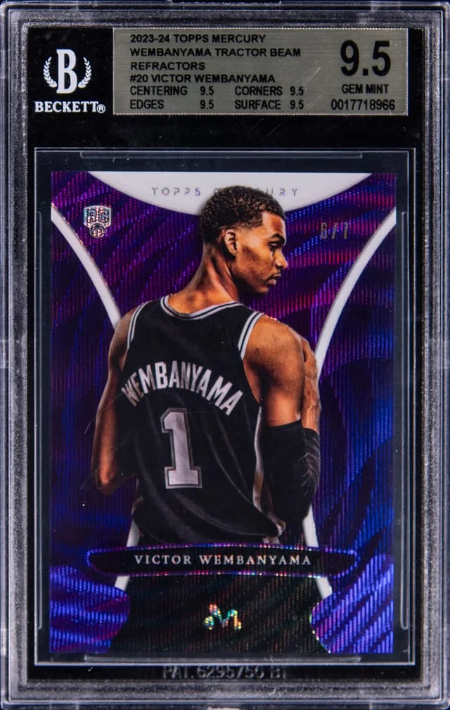 2023-24 Topps Victor Wembanyama Mercury Tractor Beam Refractor #20 card image