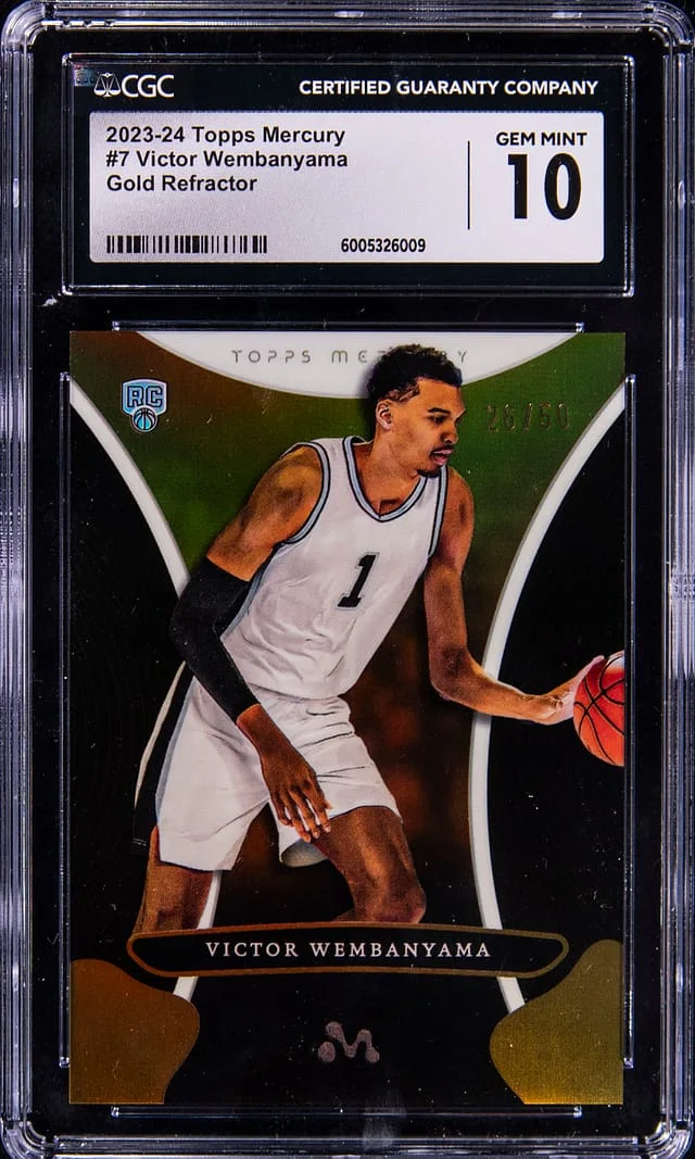 2023-24 Topps Victor Wembanyama Mercury Gold Refractor #7 card image