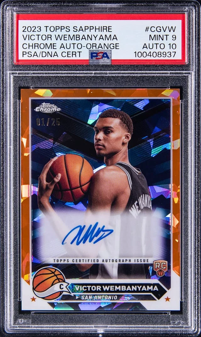 2023-24 Topps Victor Wembanyama Sapphire Chrome Autograph Orange #CG-VW card image