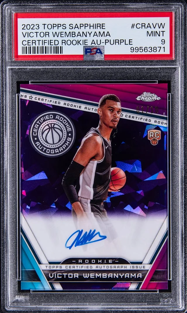2023-24 Topps Victor Wembanyama Sapphire Certified Autograph Purple #CRA-VW card image