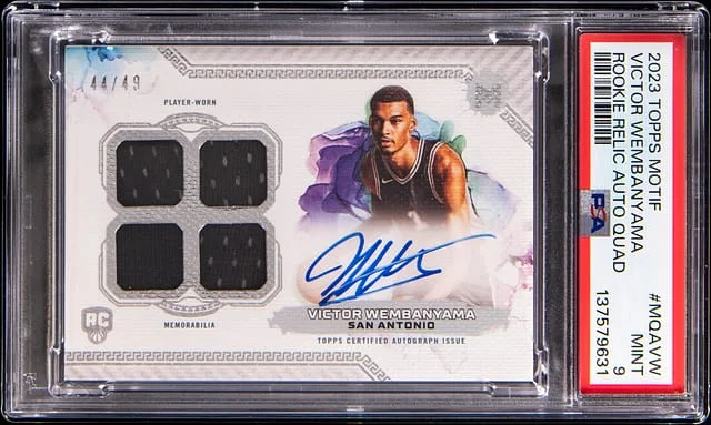 2023-24 Topps Victor Wembanyama Motif Relic Autographs Quad #MQA-VW card image