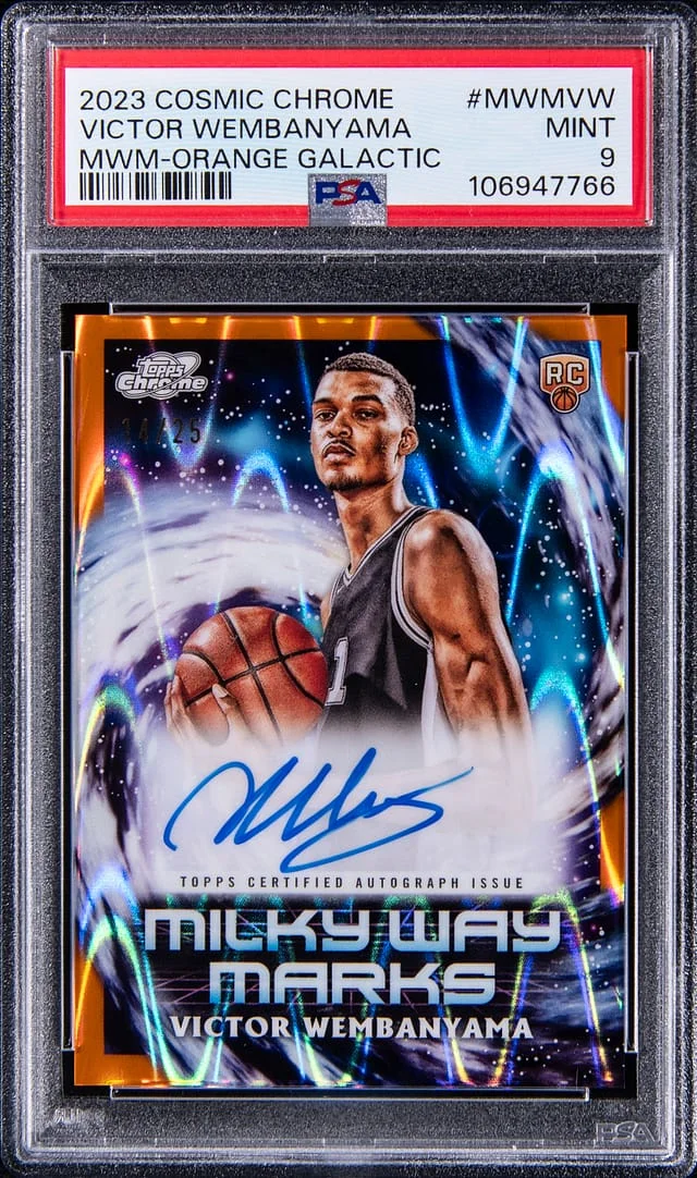 2023-24 Topps Victor Wembanyama Cosmic Chrome Milky Way Marks Black Eclipse Refractor #MWM-VW card image