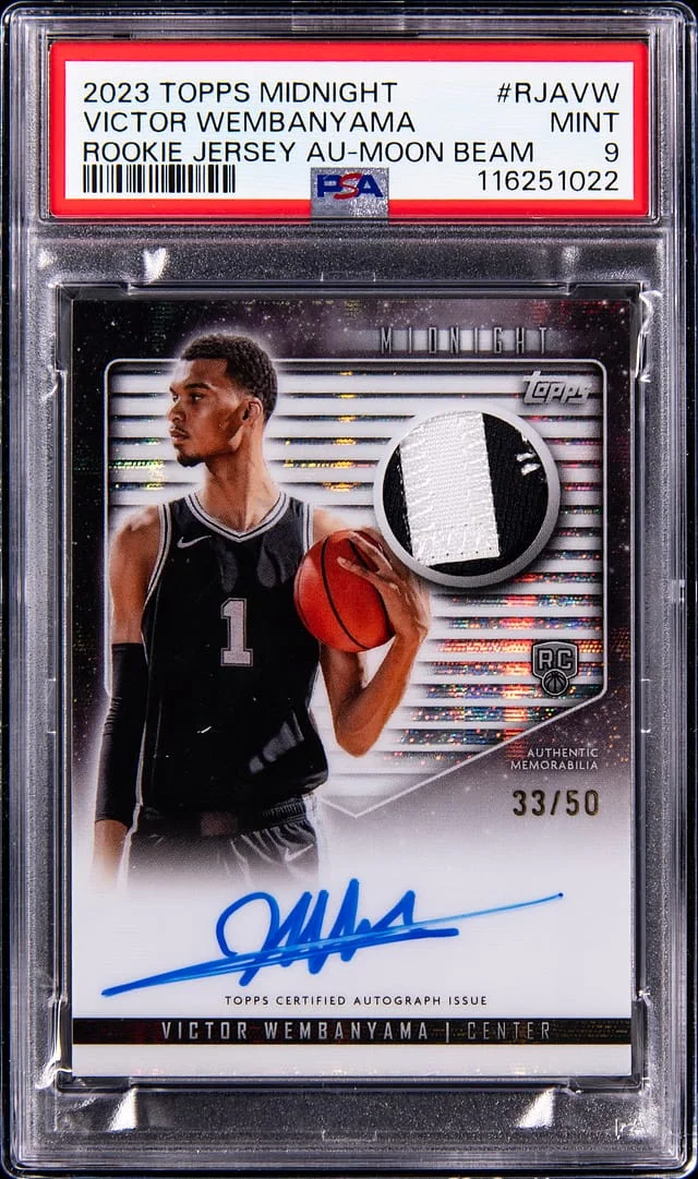 2023-24 Topps Victor Wembanyama Midnight Jersey Autograph Moon Beam #RJA-VW card image