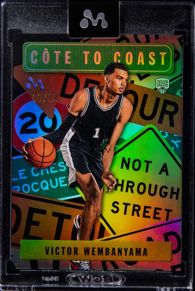 2023-24 Topps Victor Wembanyama - Topps Encased Mercury Cote To Coast Refractor #WV-3 card image