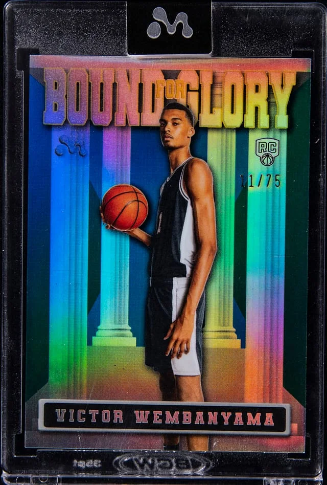 2023-24 Topps Victor Wembanyama - Topps Encased Mercury Bound for Glory Blue Refractor #WV-5 card image