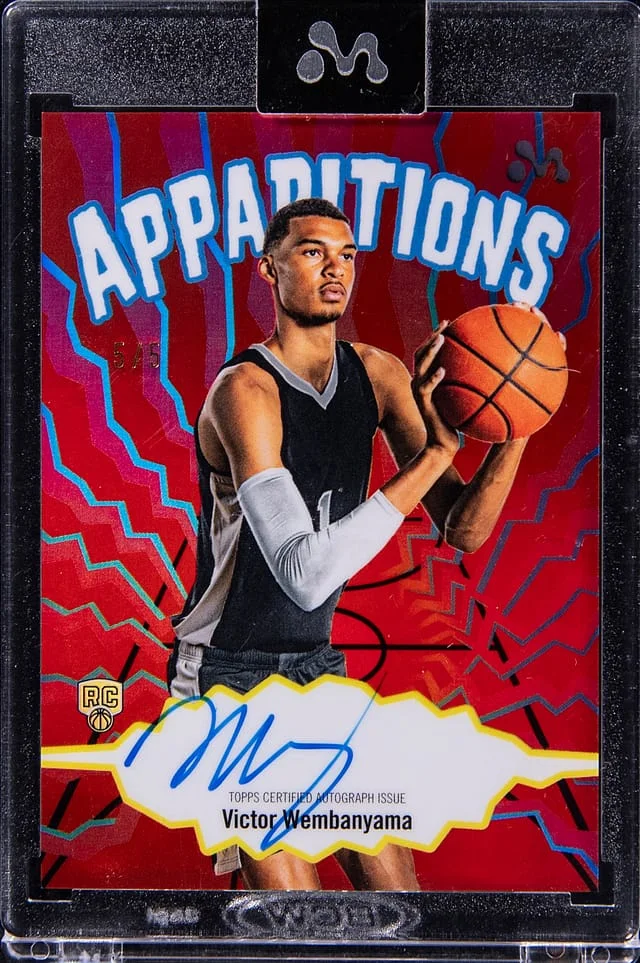 2023-24 Topps Victor Wembanyama Mercury Apparitions Red Refractor Autographs #VW-4 card image