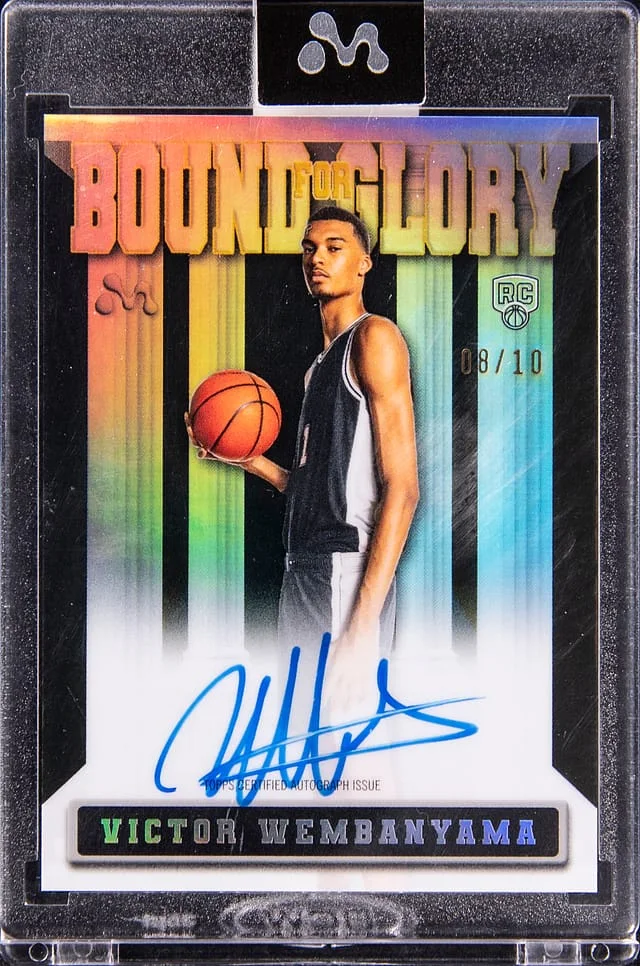 2023-24 Topps Victor Wembanyama Mercury Bound For Glory Autograph Black Refractor #VW-5 card image