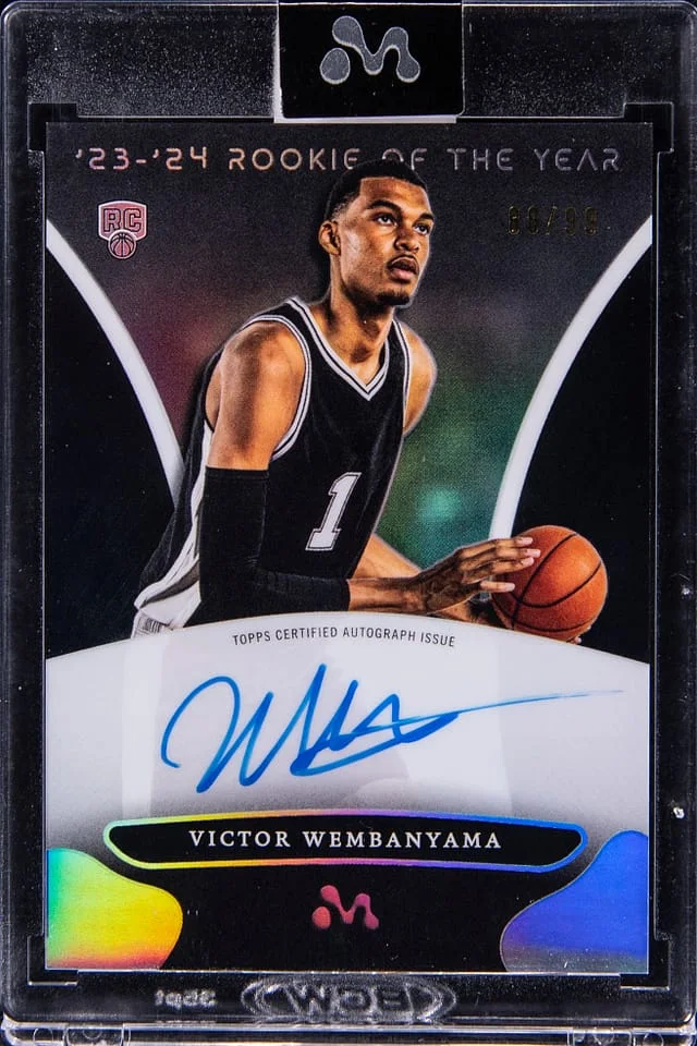 2023-24 Topps Victor Wembanyama Mercury Autograph Blue Refractor #WA-1 card image