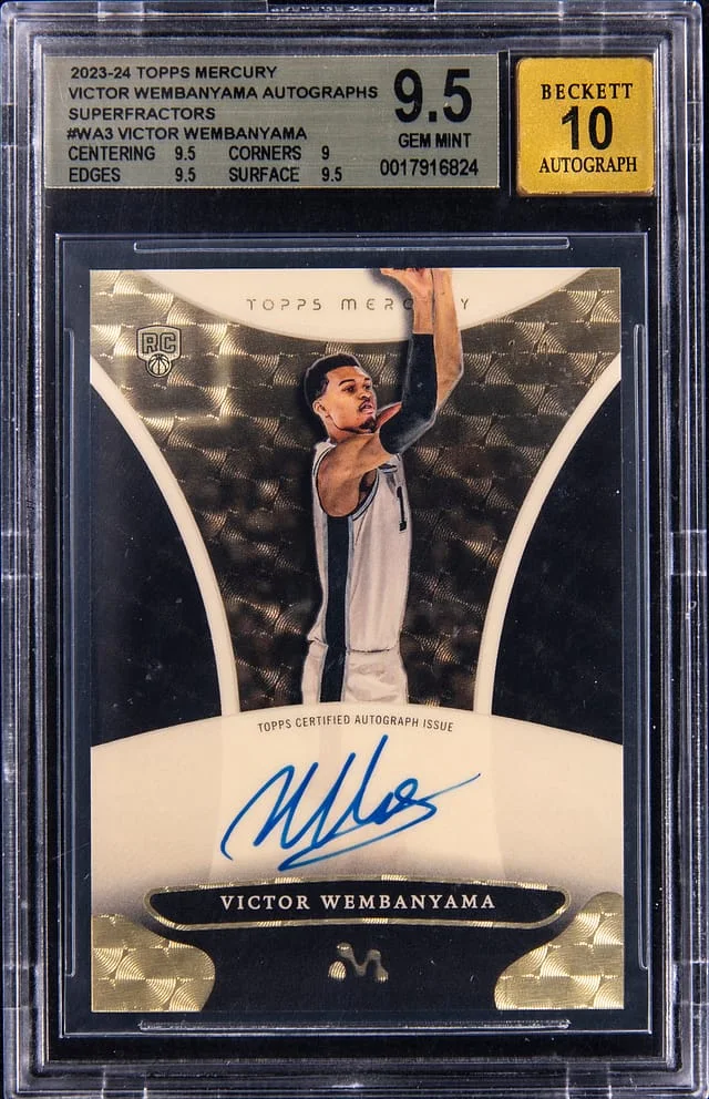 2023-24 Topps Victor Wembanyama Mercury Autograph Refractor #WA-3 card image