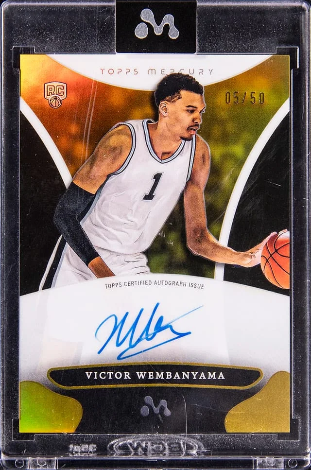 2023-24 Topps Victor Wembanyama Mercury Autographs Gold Refractor #WA-4 card image