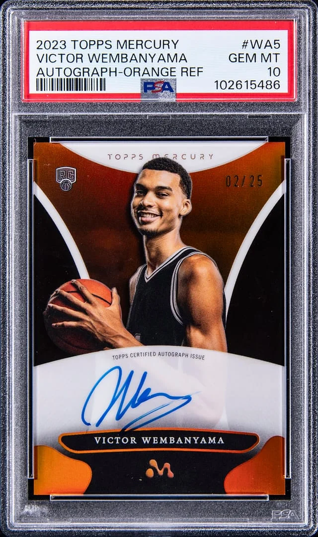 2023-24 Topps Victor Wembanyama Mercury Autographs Orange Refractor #WA-5 card image