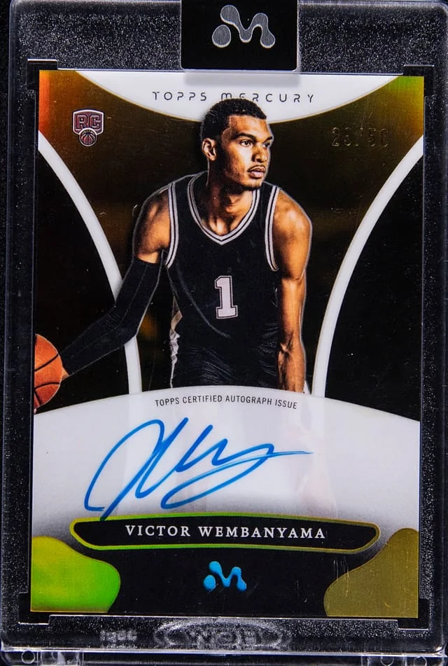 2023-24 Topps Victor Wembanyama Mercury Autographs Gold Refractor #WA-7 card image