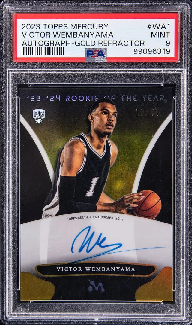 2023-24 Topps Victor Wembanyama Mercury Autograph White Refractor #WA1 card image