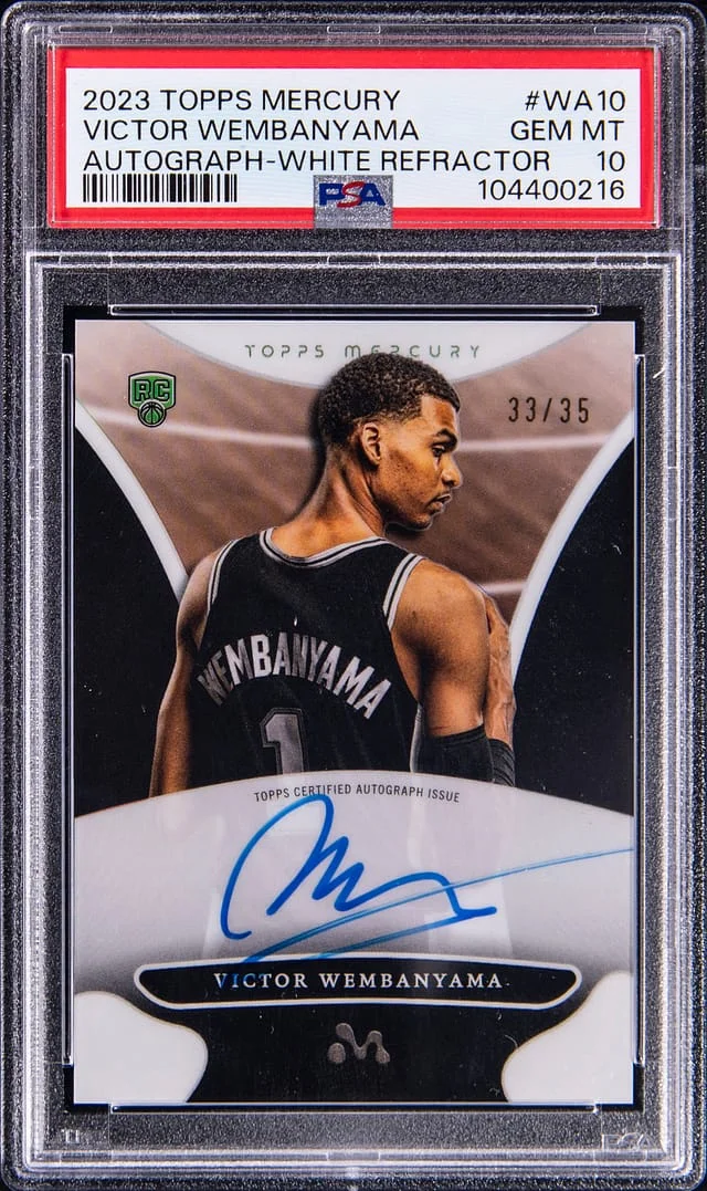 2023-24 Topps Victor Wembanyama Mercury Autograph White Refractor #WA10 card image