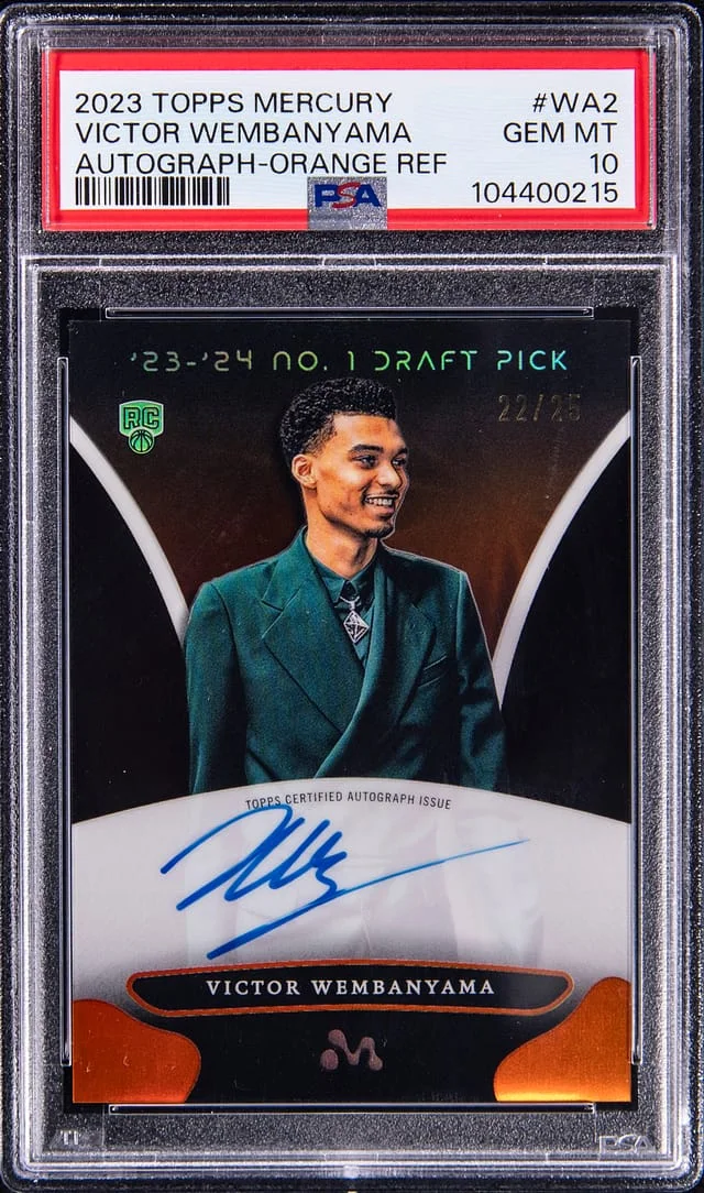 2023-24 Topps Victor Wembanyama Mercury Autograph Orange Refractor #WA2 card image