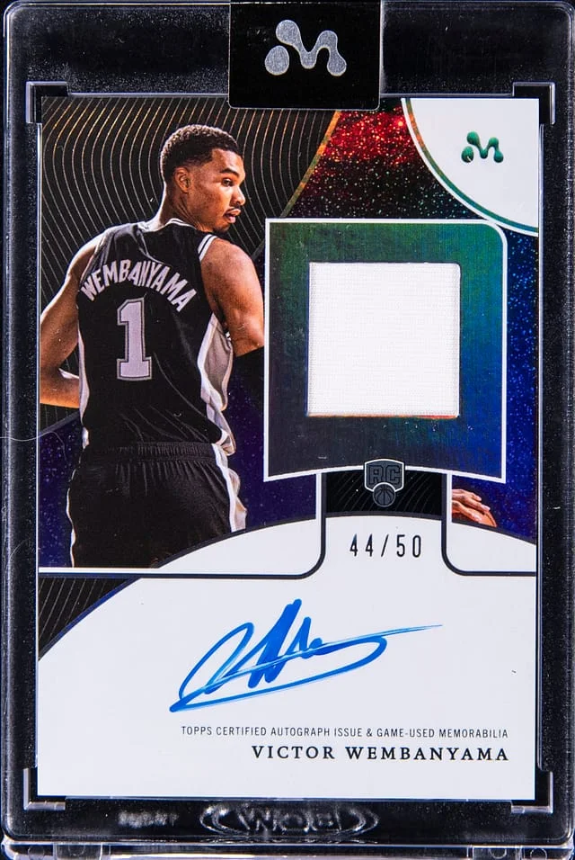 2023-24 Topps Victor Wembanyama Mercury Autograph Relic Cosmic #WAR-10C card image