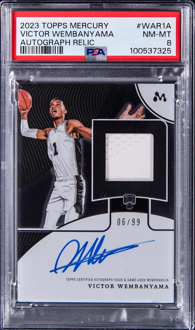 2023-24 Topps Victor Wembanyama Mercury Autograph Relic #WAR-1A card image