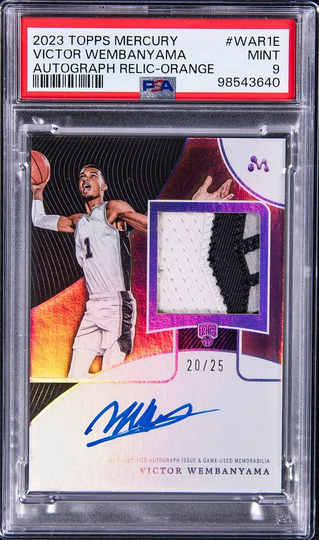2023-24 Topps Victor Wembanyama Mercury Autograph Relic Orange #WAR-1E card image