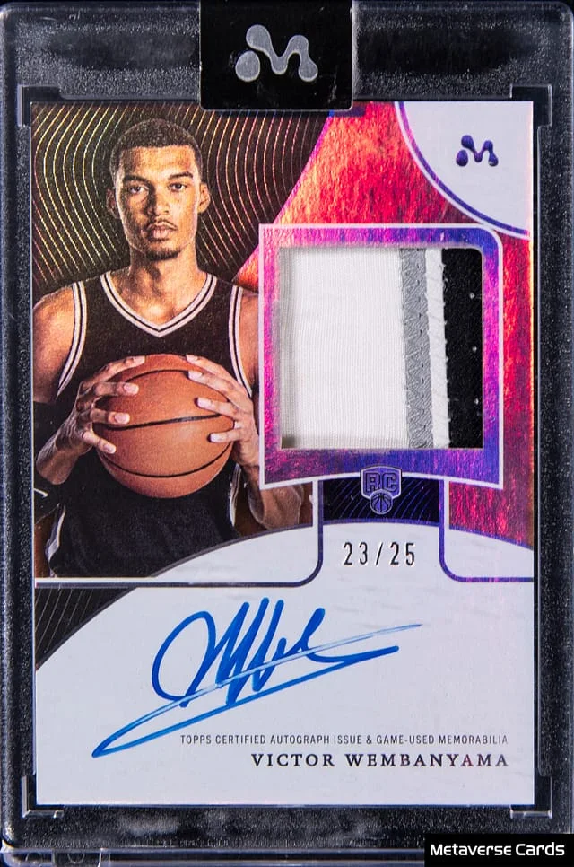 2023-24 Topps Victor Wembanyama Mercury Autograph Relic Orange #WAR-5E card image