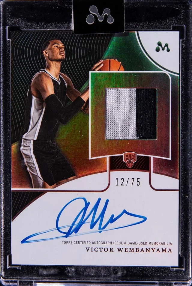 2023-24 Topps Victor Wembanyama Mercury Autograph Relic French Language #WAR-8B card image