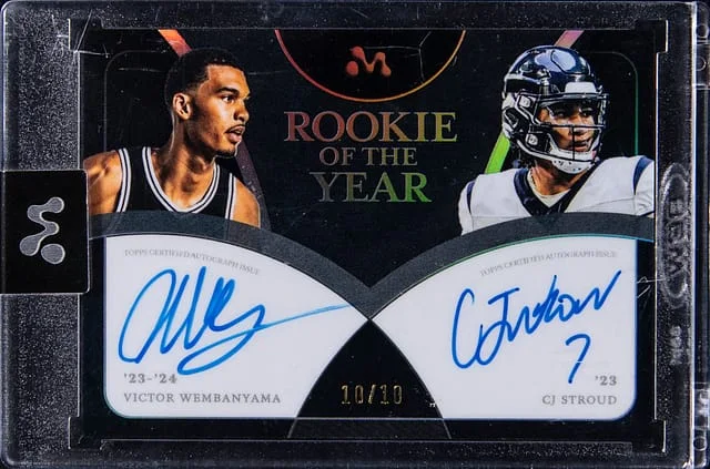 2023-24 Topps Victor Wembanyama/C.J. Stroud Mercury of the Year Dual Autographs #VW-CJ card image
